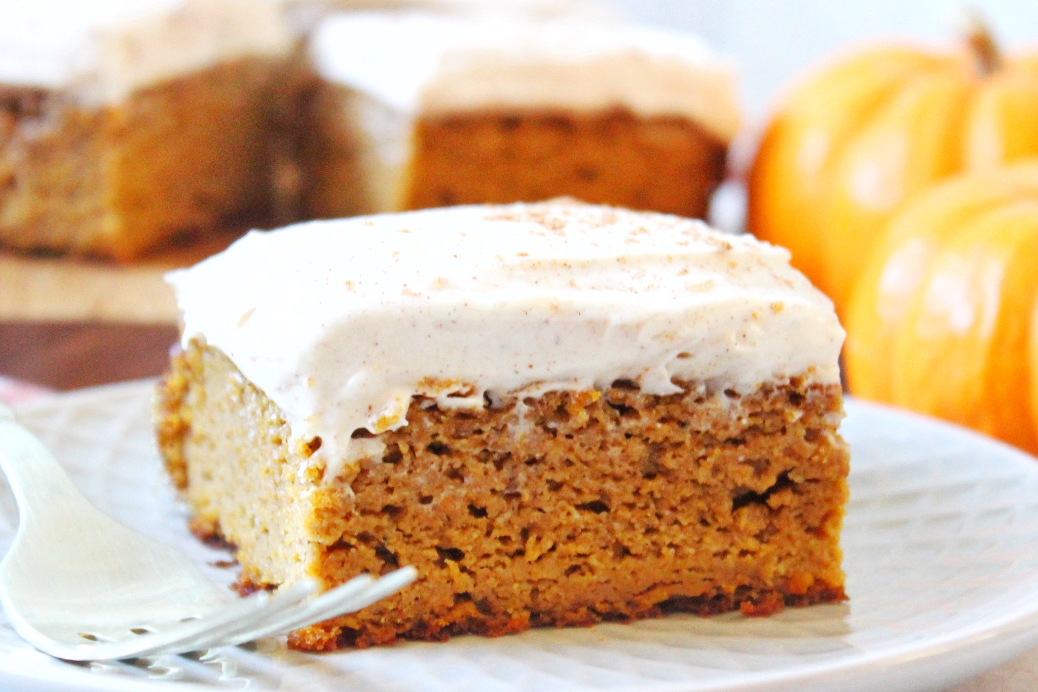 Pumpkin Cake Bars with Cream Cheese Frosting